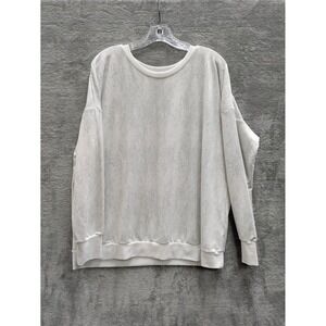 Minimalist Snakeskin Print Sweatshirt Womens XL White Gray Pullover Athleisure